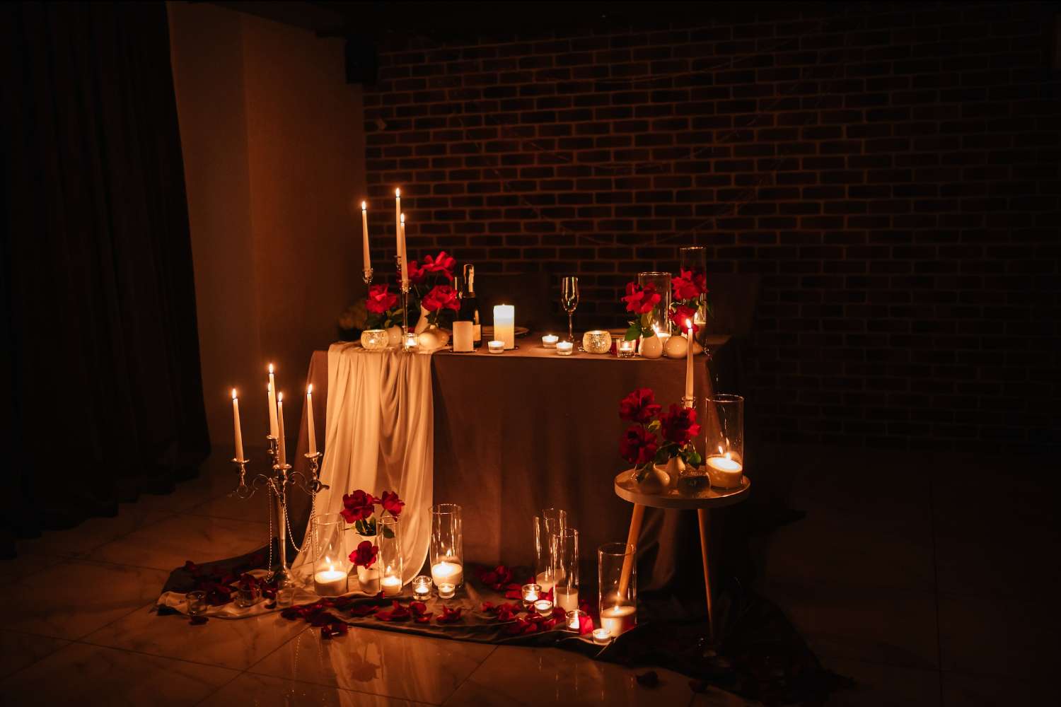 Valentine’s Proposal Packages with bouquet of roses, seasonal blooms, loose petals, and custom floral designs for romantic proposals in Vancouver